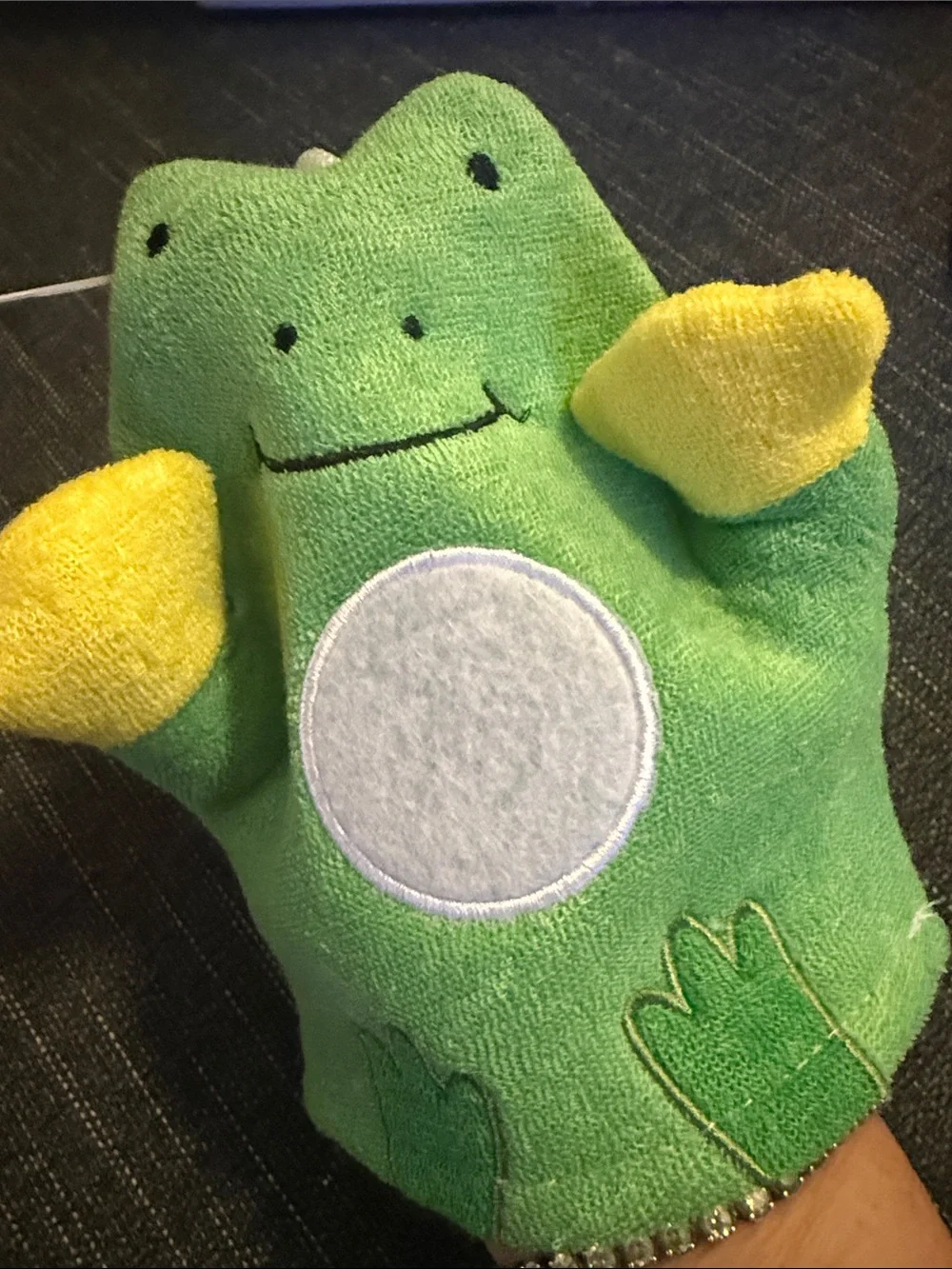 Green Frog Bath Glove for Toddlers